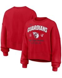 Nike - Cleveland Guardians Oversized Long Sleeve Cropped Pullover Sweatshirt - Lyst