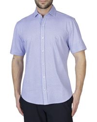 Tailorbyrd - Mini Geo Knit Short Sleeve Shirt - Lyst
