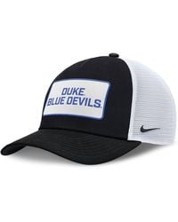 Nike - Black/white Duke Blue Devils 2025 On-field Rise Patch Trucker Adjustable Hat - Lyst