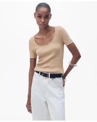 Mango - Linen-blend Knitted Sweater - Lyst