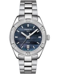 Tissot - Swiss Pr 100 Sport Chic T-classic Gray Stainless Steel Bracelet Watch 36mm - Lyst
