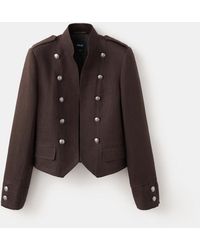 Mango - Buttons Linen Jacket - Lyst