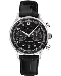 MIDO - Swiss Automatic Chronograph Multifort Patrimony Leather Strap Watch 42mm - Lyst