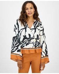 INC International Concepts - Petite Printed Peplum Top - Lyst