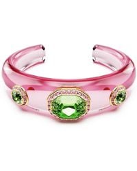 Swarovski - Dulcis Mixed Cuts Ed Gold-tone Plated Cuff Bracelet - Lyst