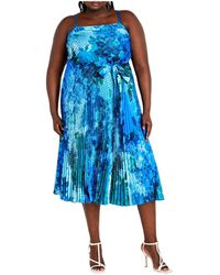 City Chic - Plus Size Jayda Pleat Print Midi Dress - Lyst