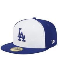 KTZ - White/royal Los Angeles Dodgers Repeat 59fifty Fitted Hat - Lyst