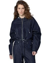 Blank NYC - Collarless Denim Bomber Jacket - Lyst