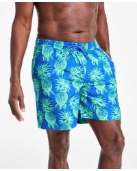 Club Room - Pineapple Palm Print Drawstring 7" Swim Trunks - Lyst