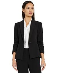 Tahari - Ruched-sleeve One-button Blazer - Lyst