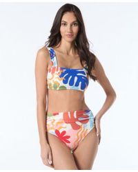 Vince Camuto - Printed Square Neck Bikini Top Convertible Bottoms - Lyst