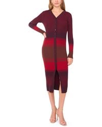 1.STATE - V-neck Button Up Sweater Dress - Lyst