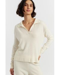 Chinti & Parker - Wool Cashmere Blend V Neck Collared Sweater - Lyst