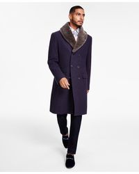 Tayion Collection - Classic-fit Double-breasted Wool Blend Overcoats - Lyst