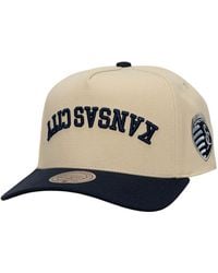 Mitchell & Ness - Cream/navy Sporting Kansas City Upside Down Pro Pinch Snapback Hat - Lyst