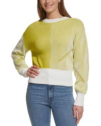 DKNY - Crewneck Transfer Ribbed Sweater - Lyst
