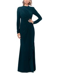 Betsy & Adam - Ruched Slit Long-sleeve Dress - Lyst