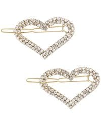 Ettika - Aphrodite Heart Crystal Barrette Set - Lyst