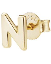 Adornia Fine - 14k Gold Vermeil .925 Sterling Silver Single Initial Stud Earring - Lyst