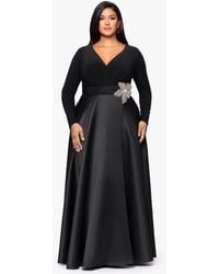 Xscape - Plus Size Embellished Detail Long Sleeves Dress - Lyst