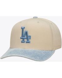Mitchell & Ness - Mitchell Ness Cream/light Blue Los Angeles Dodgers Washed Corduroy Pro Crown Snapback Hat - Lyst
