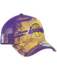 KTZ - Purple/gold Los Angeles Lakers Tip Off A-frame Trucker 9forty Adjustable Hat - Lyst