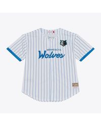 Mitchell & Ness - Minnesota Timberwolves Head Coach Pinstripe Mesh Full-button Baseball Jersey - Lyst