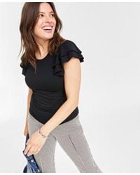 On 34th - Flutter Sleeve Top Created For Macys Xxs 4x - Lyst