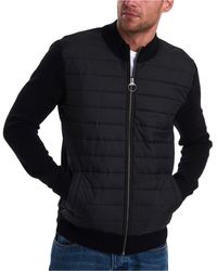 Barbour Cotton Baffle Jumper in Black 