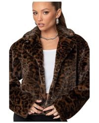 Edikted - Lady Leopard Faux Fur Jacket - Lyst