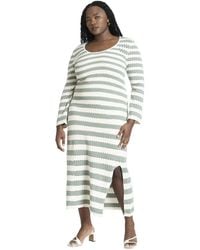 Eloquii - Plus Size Striped Sweater Dress With Tie Back - Lyst