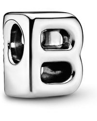 PANDORA - Sterling Silver Script Alphabet Dangle Charm - Lyst