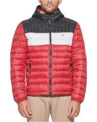 Tommy Hilfiger Men's Quilted Bomber Hoody Color Block