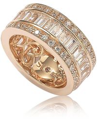 SUZY LEVIAN NEW YORK - Suzy Levian Sterling Silver Cubic Zirconia White Baguette Modern Eternity Band Ring - Lyst