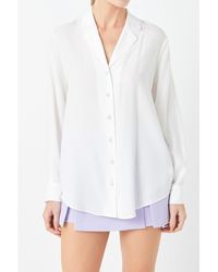 Endless Rose - Pearl Button Collared Shirt - Lyst