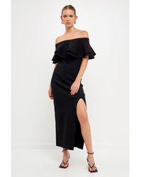 Endless Rose - Off The Shoulder Ruffle Maxi Dress - Lyst