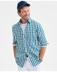 Club Room - Long Sleeve Gingham Check Button-down Shirt - Lyst