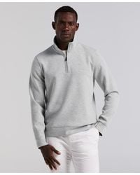 Perry Ellis - Neoprene Quarter Zip Long-sleeve Sweater - Lyst
