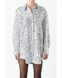 Grey Lab - Sequin Shirt Dress - Lyst