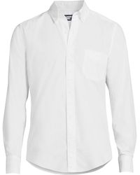 Lands' End - Tailored Fit Essential Lightweight Long Sleeve Poplin Shirt - Lyst