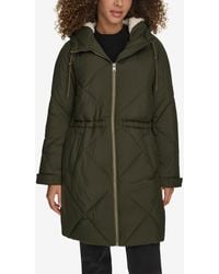 Levi's - Diamond Quilted Cinch Waist Parka Jacket - Lyst