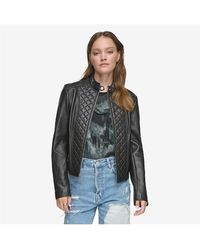 Andrew Marc - Marlette Quilted Lamb Leather Scuba Jacket - Lyst