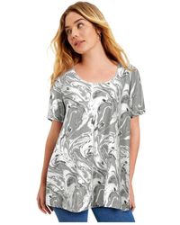June + Vie - June + Vie Plus Size June + Vie Short-sleeve Swing One + Only Tee - Lyst