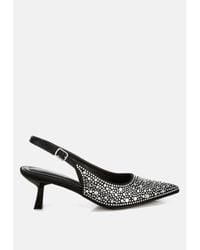 LONDON RAG - Vernaos Pointed Toe Rhinestone Slingbacks - Lyst