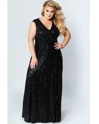 Celebrations by Sydneys Closet - V-neck Sleeveless Sequin Maxi Dress - Lyst