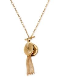 On 34th - Tone Locket & Chain Fringe Pendant Necklace - Lyst