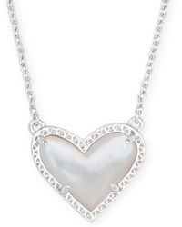 Kendra Scott - 14k Gold Plated And Genuine Stone Ari Heart Pendant Necklace - Lyst