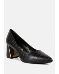 LONDON RAG - Emersyn Croc Block Heel Pump - Lyst