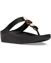 Fitflop - Fino Multi-stone Leather Wedge Sandals - Lyst