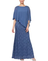 Sl Fashions - Sequin Lace Chiffon Caplet Gown - Lyst
